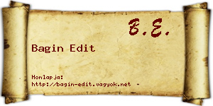 Bagin Edit névjegykártya