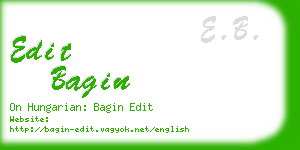 edit bagin business card